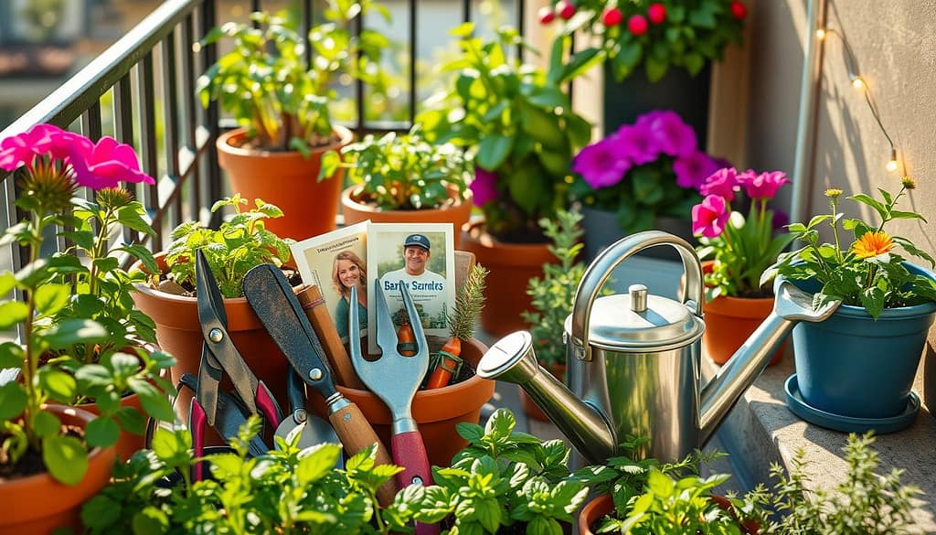 Attrezzi giardinaggio balcone