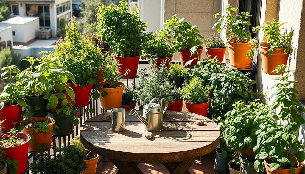 creare giardino aromatico balcone