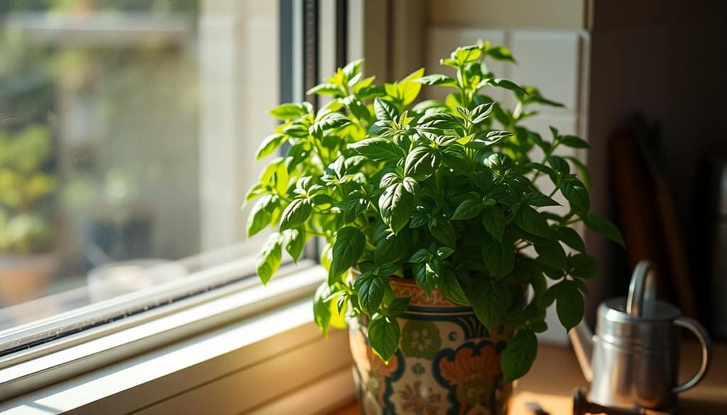 Basilico in vaso