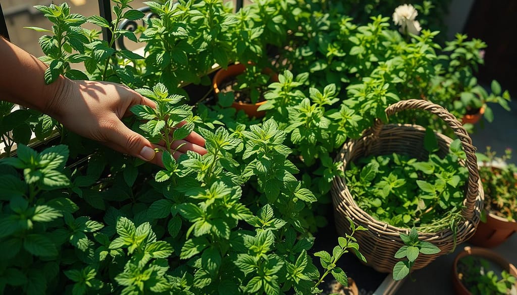 raccolta della menta