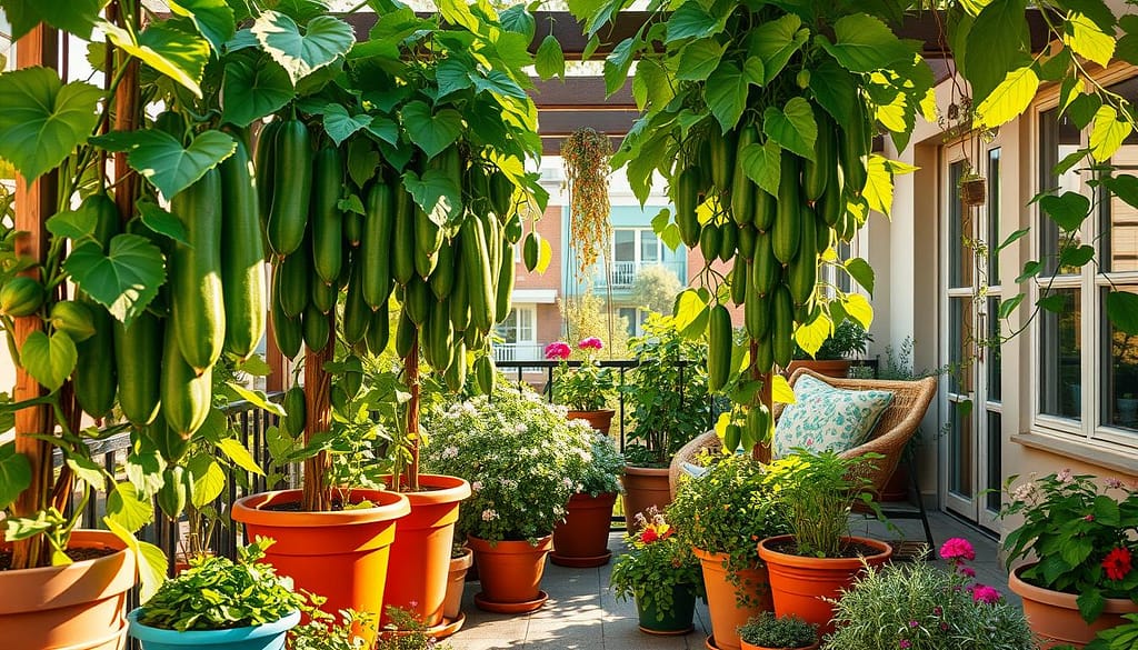 vantaggi cetrioli balcone