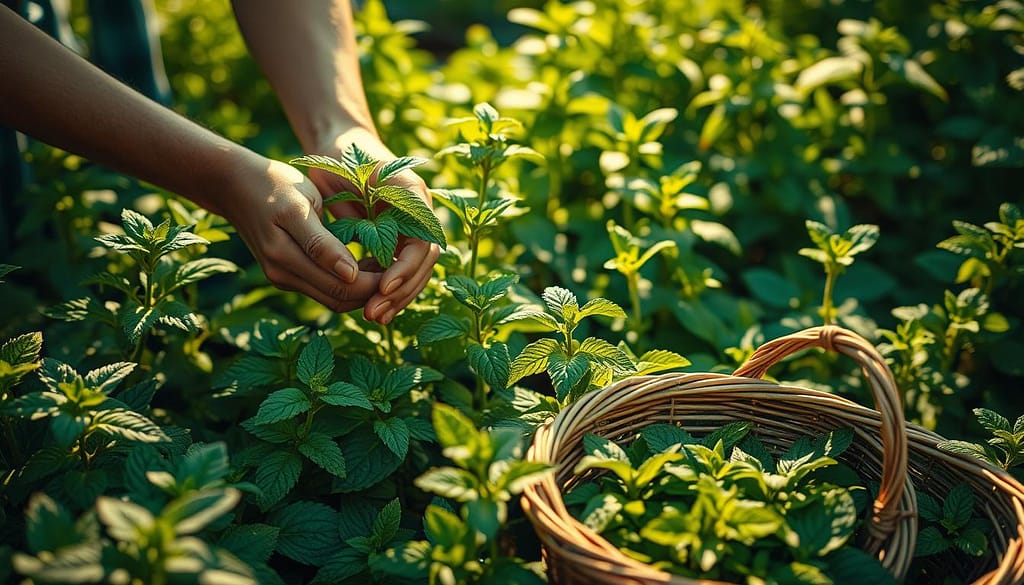 raccolta menta
