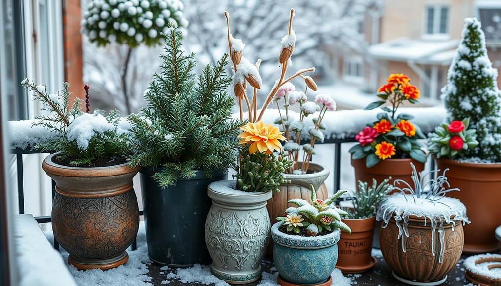 vasi balcone inverno