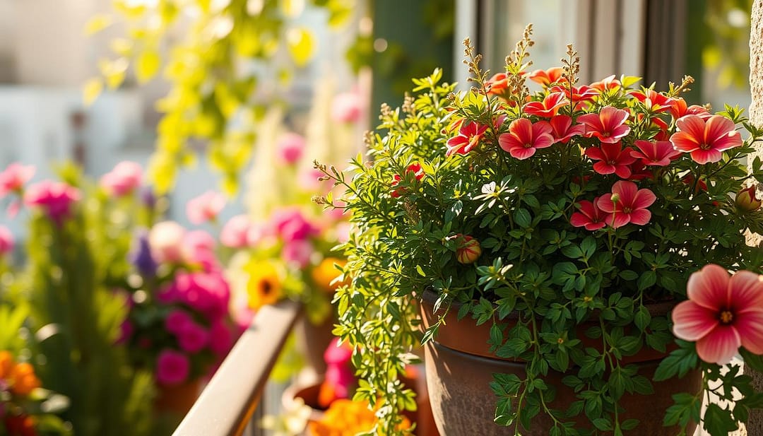origano in vaso balcone
