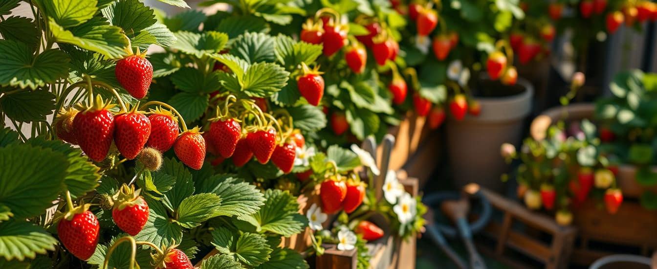 fragole balcone, raccolta dolce