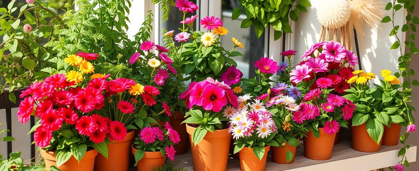 mini giardino fiorito balcone