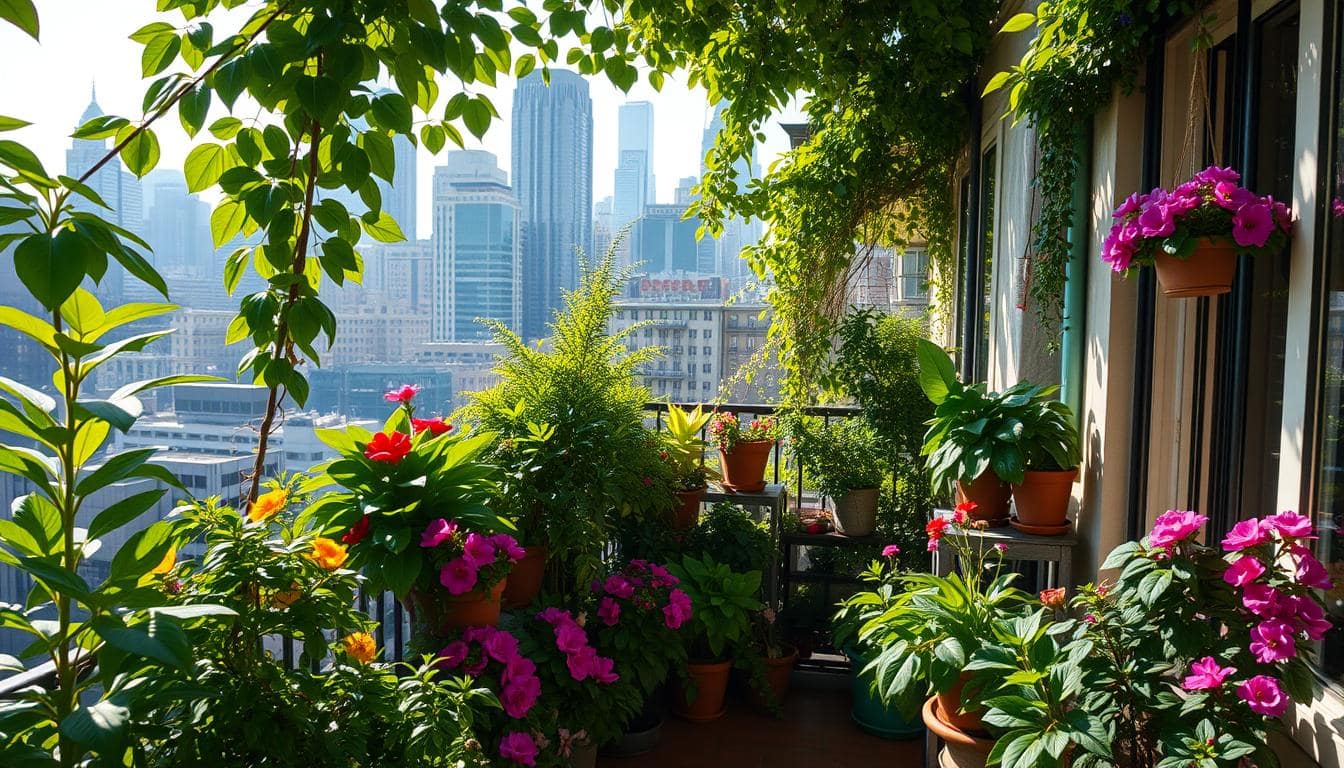 balcone verde città, angolo natura