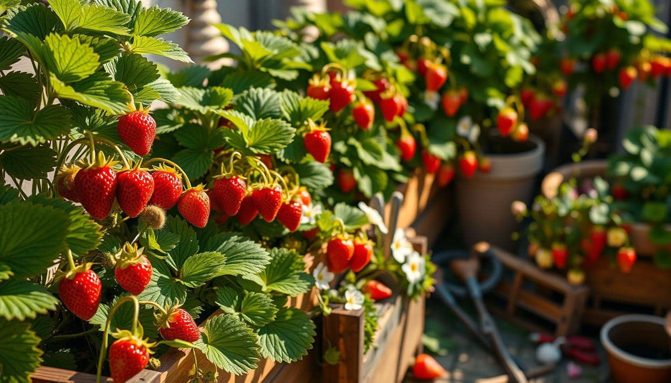 fragole balcone, raccolta dolce