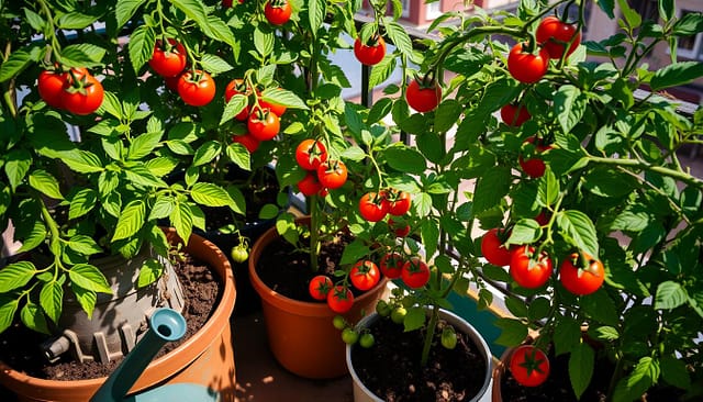 cura delle piante di pomodoro in vaso