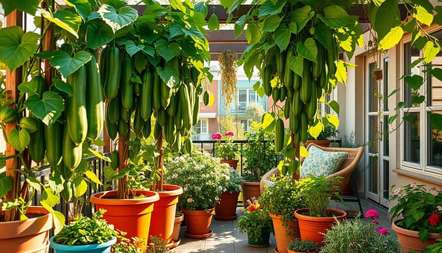 vantaggi cetrioli balcone